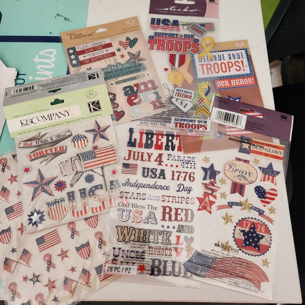 5/20$ America/ Fourth of July/ support troops scrapbooking sticker bundle